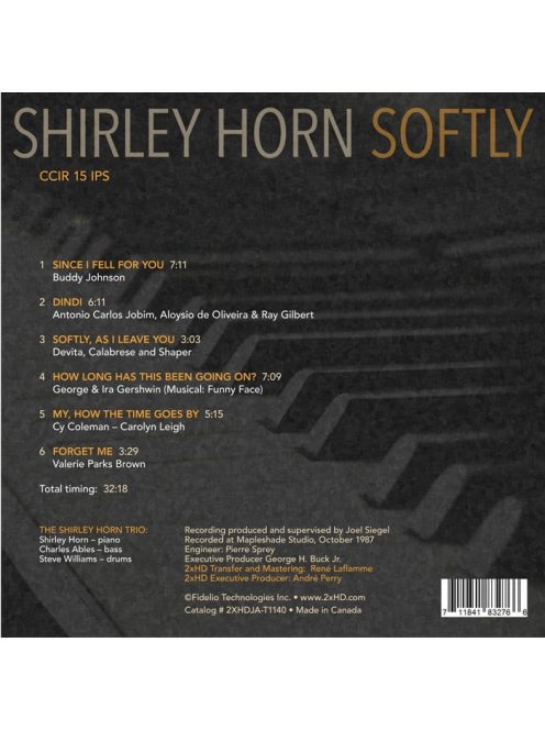 2XHD Shirley Horn Softly mesterszalag
