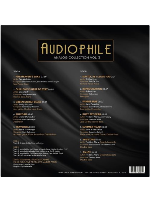 2XHD AUDIOPHILE ANALOG COLLECTION Vol. 3 vinyl