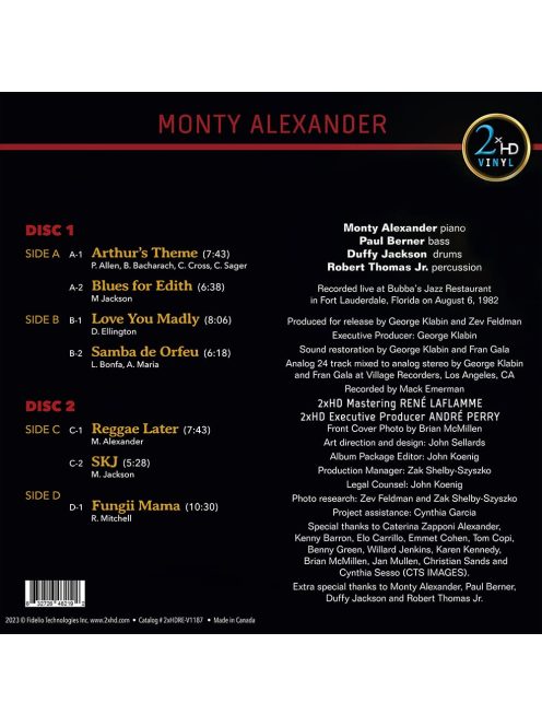 2XHD MONTY ALEXANDER – LOVE YOU MADLY vinyl