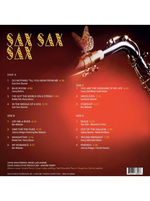 2XHD Sax Sax Sax - Legendary Saxophone Performances vinyl
